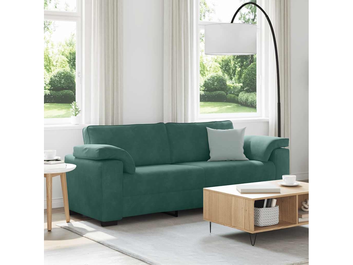 Sofá De 3 Plazas | Sofá De Sala | Sofá De Relaxación 178 Cm Terciopelo Verde Oscuro Wsd680578 Lovely Home