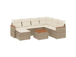 Maison Exclusive - Juego De Sofás De Jardín Con Cojines Beige 8 Pzas Ratán Pe