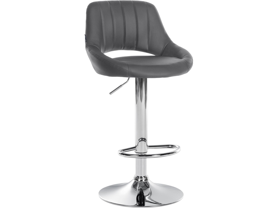 Taburete de bar Milet en símil piel CLP gris/cromo