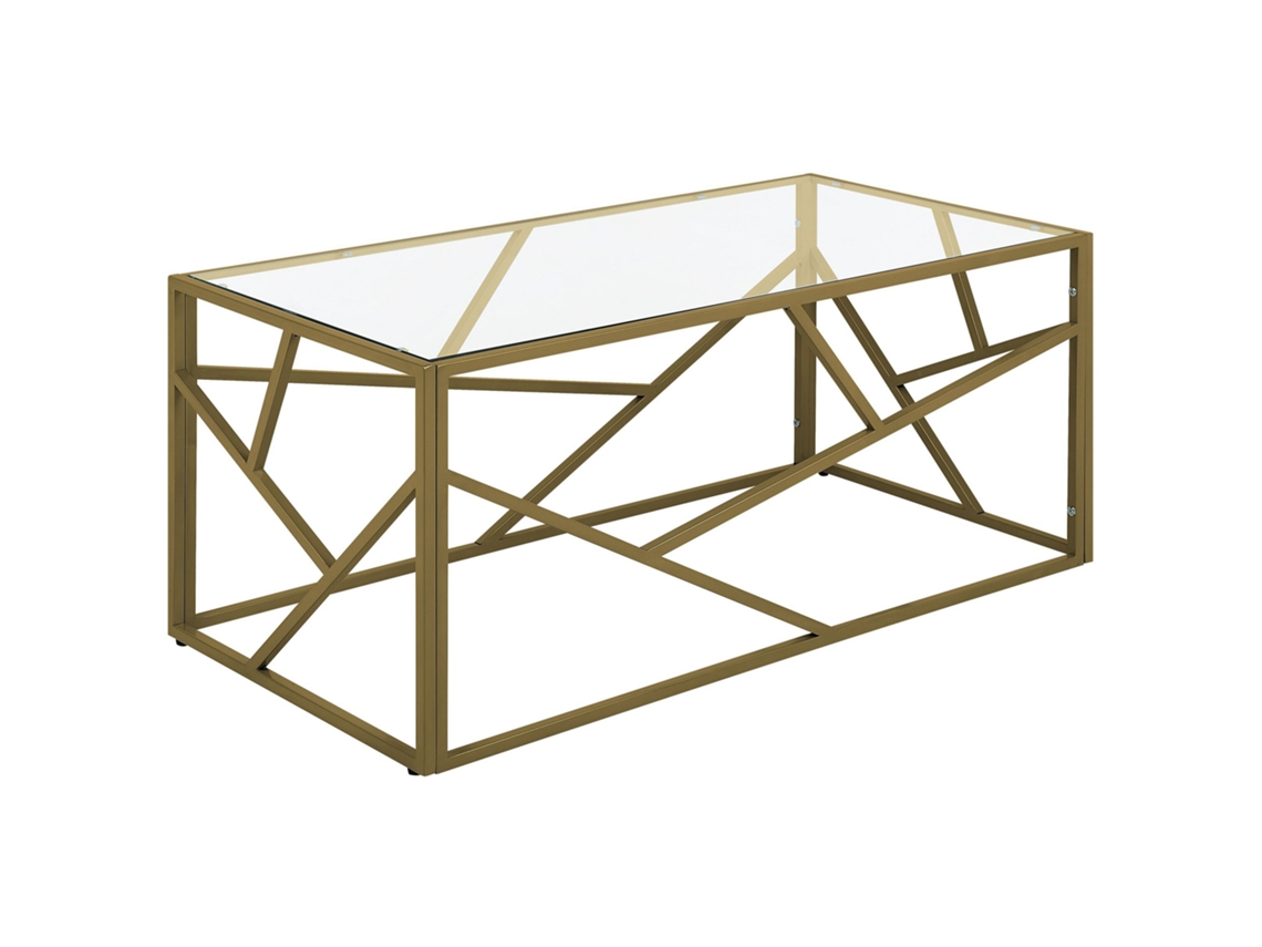 Mesa auxiliar BELIANI Orland de Vidrio Dorado 50x100x45
