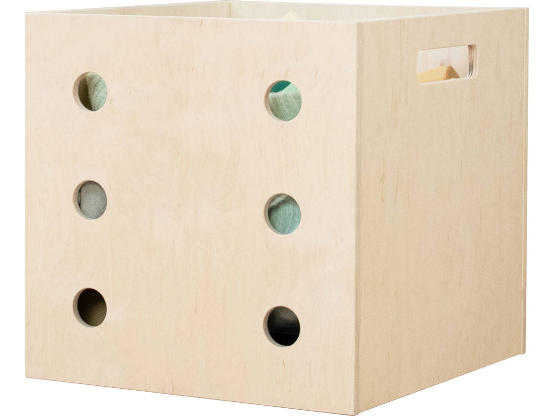 Caja de Almacenamiento BENLEMI Dice Six (Marrón - Aglomerado Abedul - 33x37x33 cm)