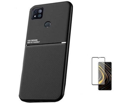 Kit Funda Magnetic Lux y 5D Full Cover Xiaomi Redmi 9 Activ PHONECARE Negro