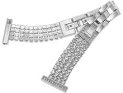 Pulseira De Metal Com Quatro Fileiras De Diamantes De 20 Mm Para Relógios Femininos.