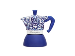 Cafetera italiana Bialetti 5356 0 de 19 l, azul y blanca, de aluminio, 4 tazas
