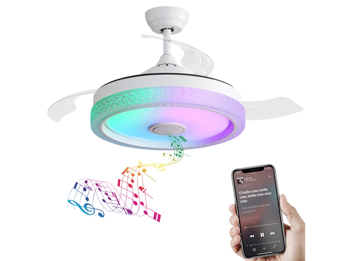 Ventilador De Techo Invisible 42'' Led 32w, Motor Dc