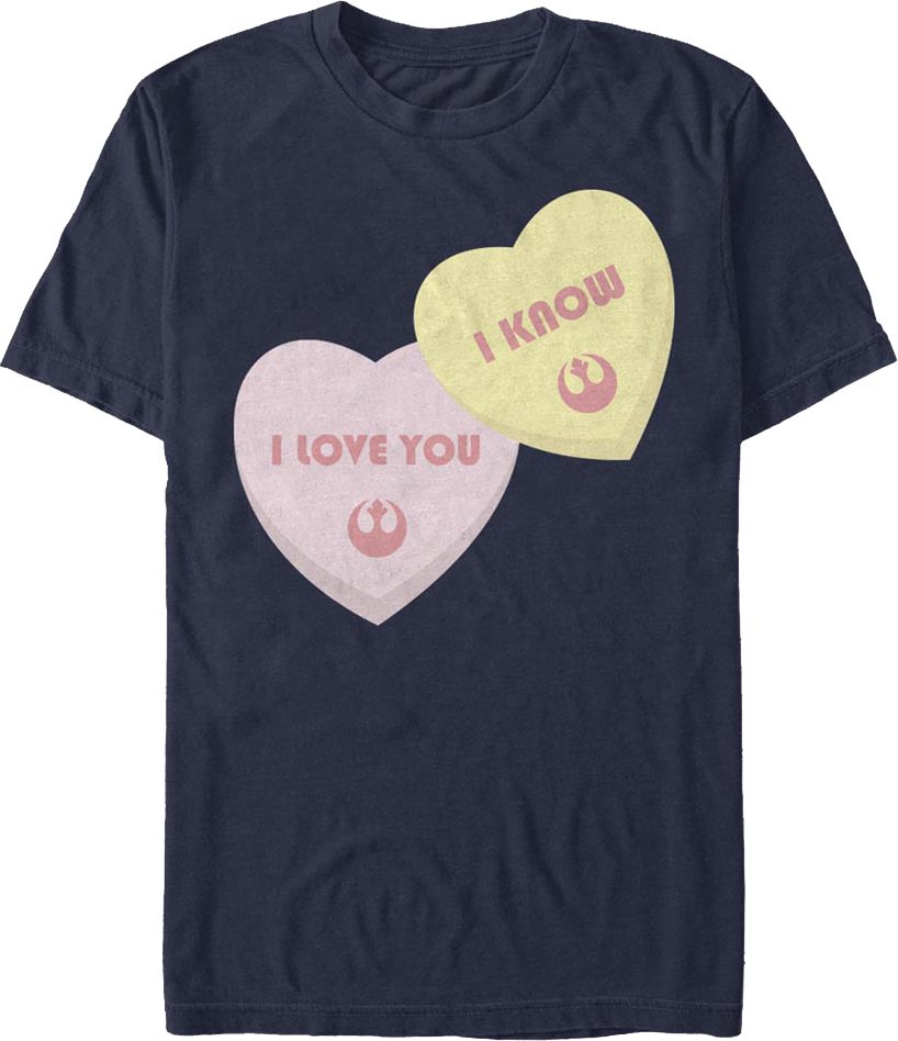 Camiseta Unisexo DEEPSTONE I Love You I Know Candy Hearts Star Wars Armada (L)