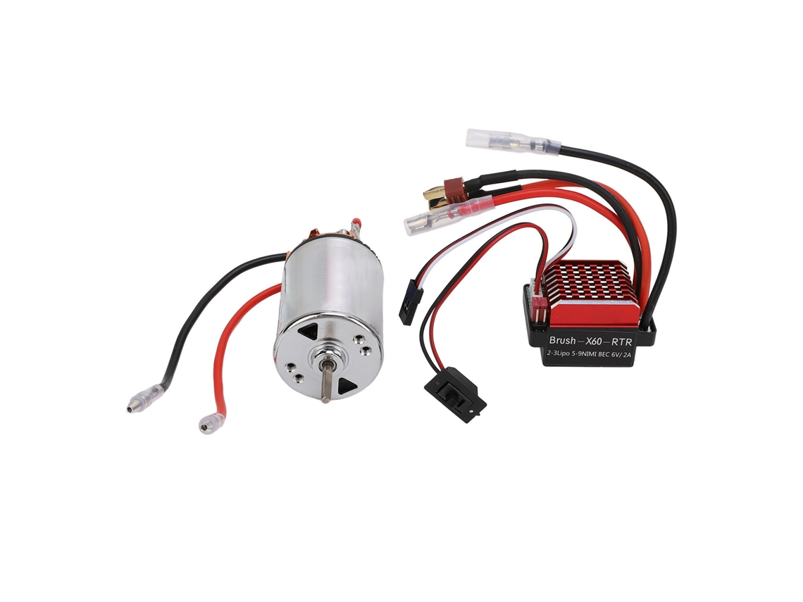 Kit De Motor Rc 550 Brushed 60a Esc Tracking Con Conector T Para Scx10 1/10 Crawler, Bajo Nivel De Ruido, Alto Par Motor.