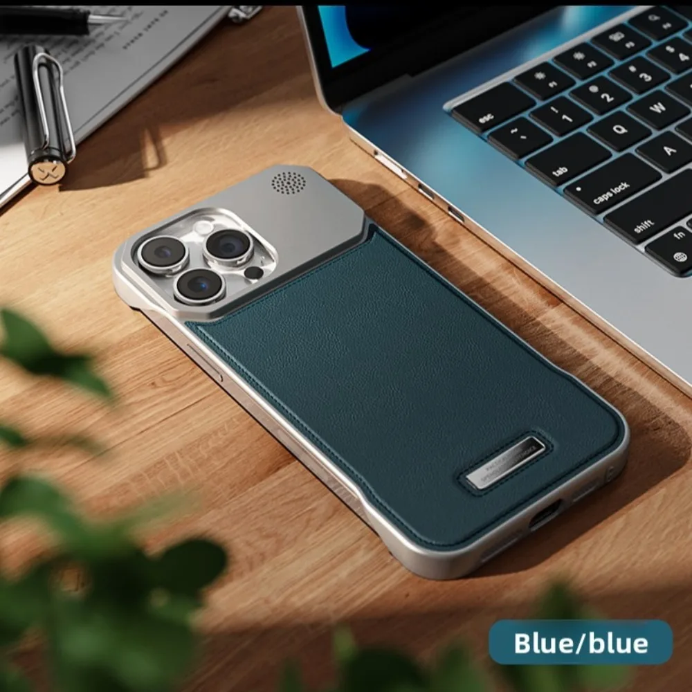 (iphone 12, Azul) Funda Magnética De Piel Sintética Para Iphone, Compatible Con Carga Inalámbrica.