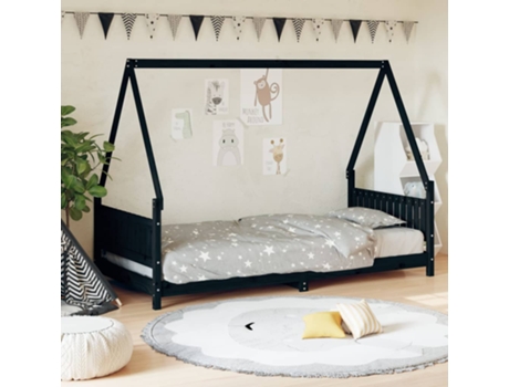 MAISON EXCLUSIVE - Estructura de cama para niños madera de pino negro 90x190 cm