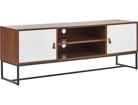 Mueble TV madera oscura/blanco BELIANI Nueva