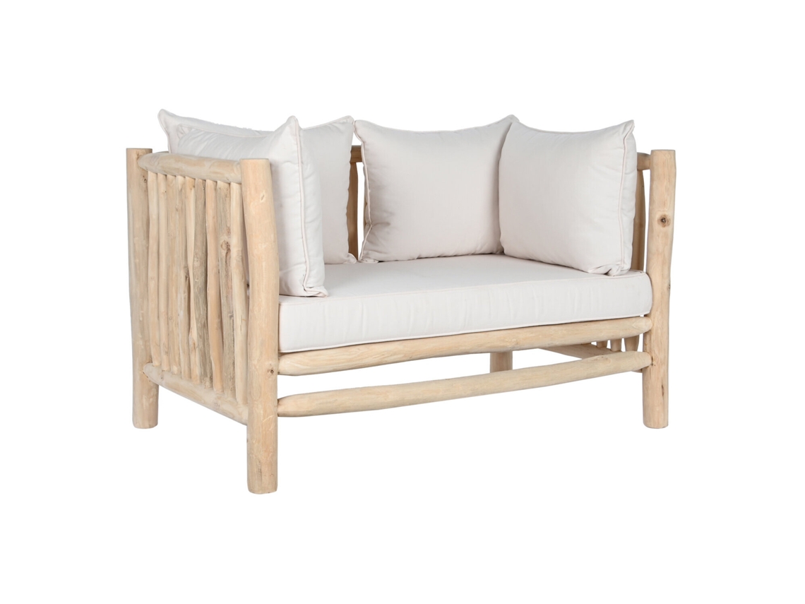 Sofa Teca Poliester Natural Blanco 132x79x78cm