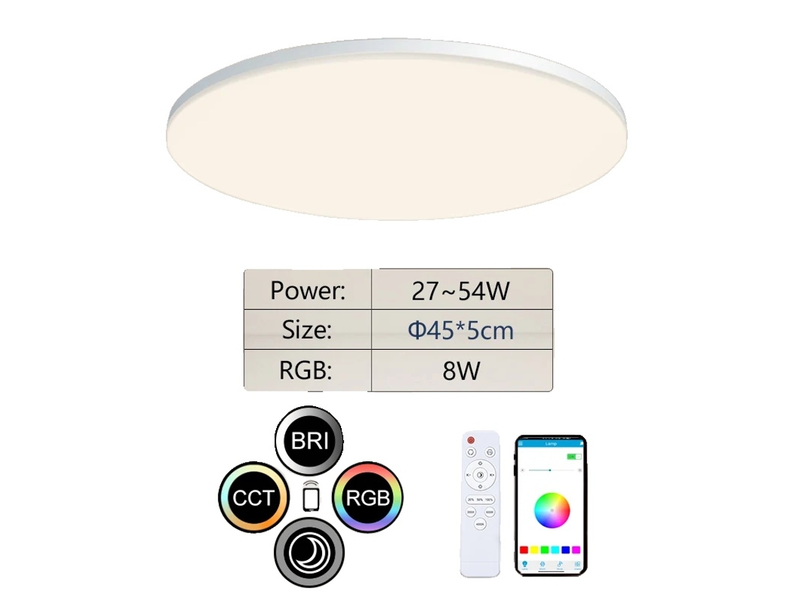 Lámpara de techo, control inteligente, eficiencia energética, 45 cm OEM (17,72 pulgadas)