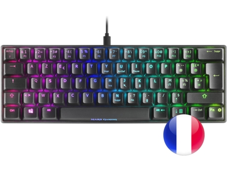 Teclado Gaming MARS MKMINIBFR (Mecánico - Francés - Negro)