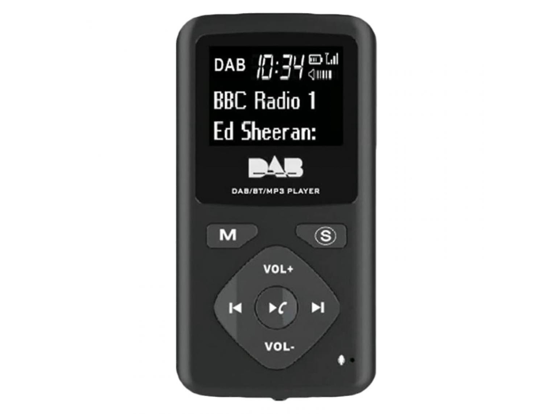 Radio digital DAB/DAB con Bluetooth 4.0, radio FM de bolsillo, miniradio portátil MP3 con conector USB para auriculares, para el hogar | Ushion (negro)