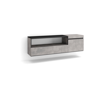 Mueble TV Televisión 150x45x35cm Para TV hasta 65 Colgado Suspendido Cemento