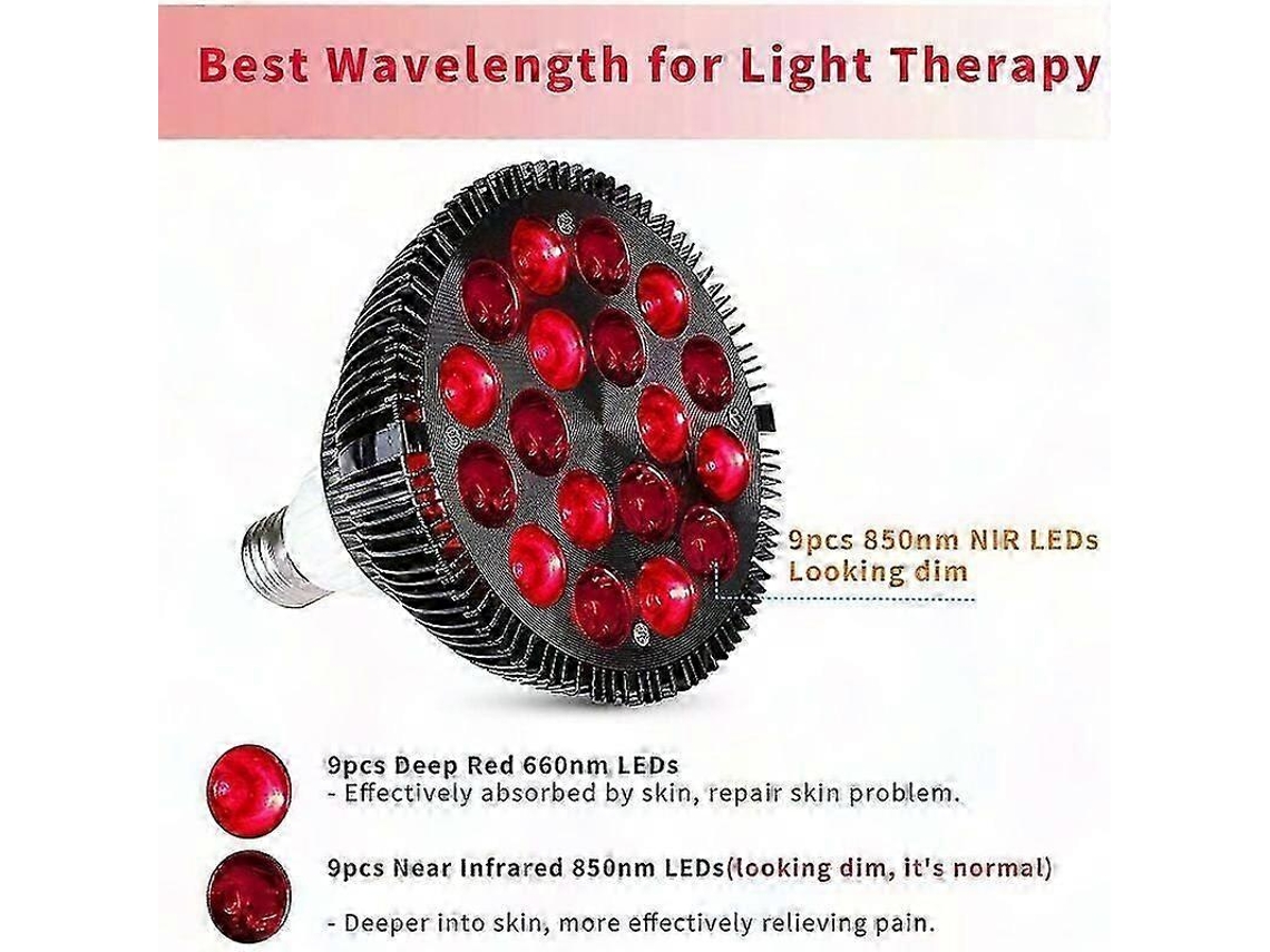 Lámpara de terapia infrarroja de 18 W para el alivio del dolor - Dispositivo de terapia de luz roja para uso doméstico