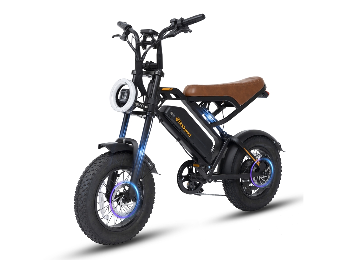 Bicicleta eléctrica todoterreno Bodywel M16 con batería de 48v 15,6 Ah y cambios Shimano de 7 velocidades.