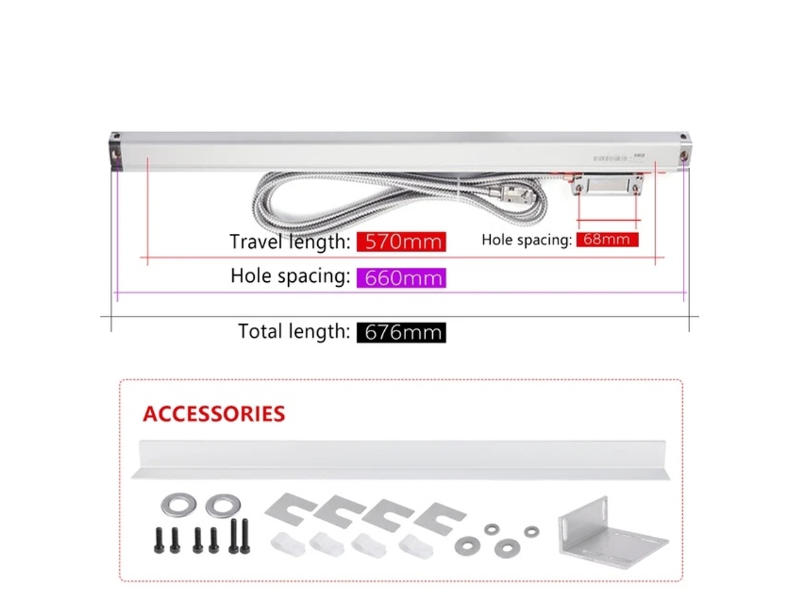 Escala lineal óptica de alta precisión, adecuada para operaciones de fresado y torneado, KA 300 570 mm OEM