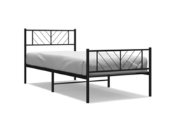 Maison Exclusive - Estructura Cama Sin Colchón Con Estribo Metal Negro 90x200 Cm