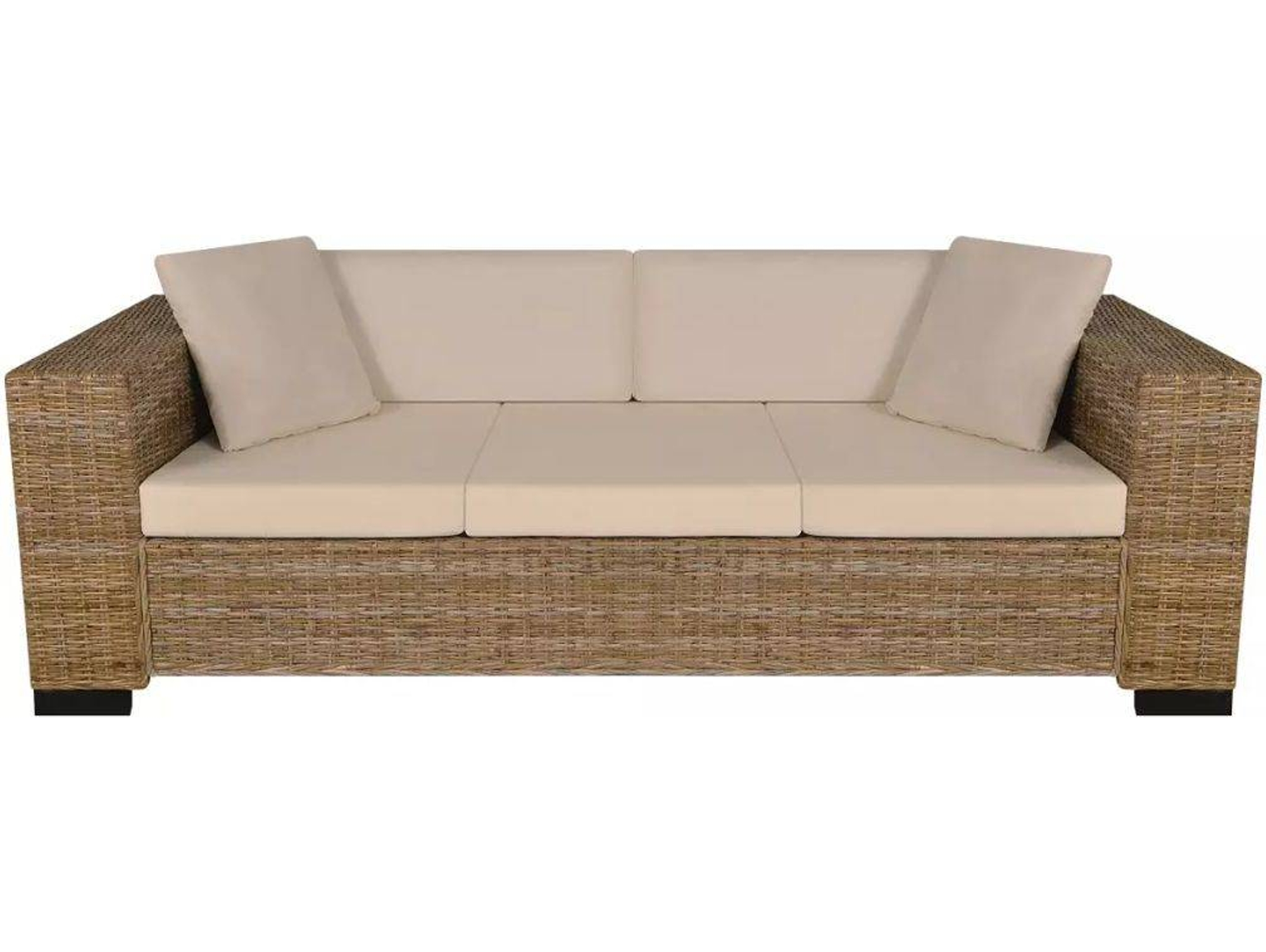 Conjunto de Sofás VIDAXL 3 plazas mimbre genuino (8 piezas) Worten.es