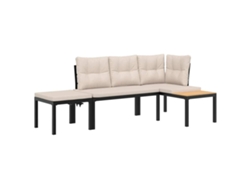 Conjunto 3 Juego De Banco VIDAXL Negro Acero