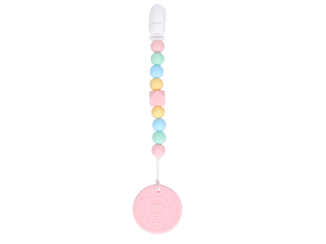 Chupete De Silicona Para Bebé Que Alivia Las Encías, Juguete Para La Dentición, Seguro, Rosa.