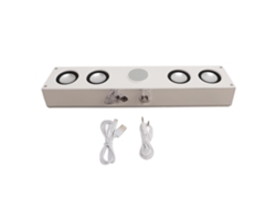 Altavoz Bluetooth 5.3 Para Pc Con Despertador, Radio, Sonido Estéreo Hifi Rgb, Blanco.
