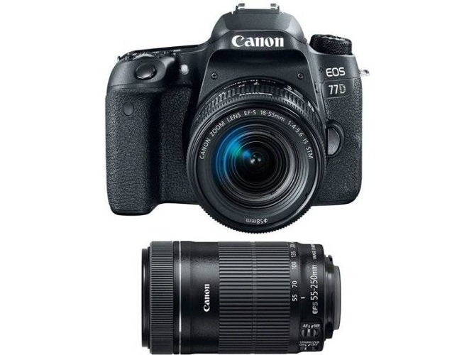 Kit Cámara Réflex CANON EOS 77D KIT EF-S 18-55mm F4-5.6 IS STM + EF-S 55-250mm F4-5.6 IS STM
