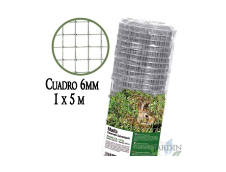 Malla Metálica 1 X 5 M Cuadros 6 Mm Valla Galvanizada De Alambre SUINGA