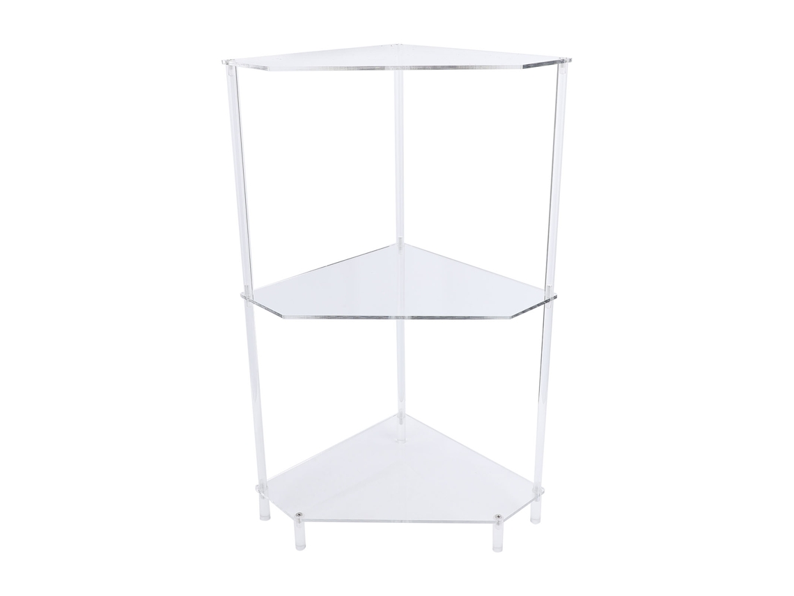 Mesa de esquina triangular de acrílico, 3 capas, resistente al agua, para baño