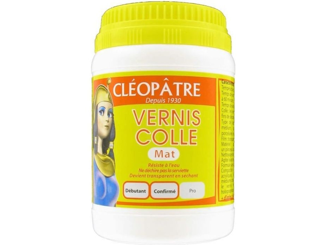 Barniz cola mate - Cleopatra - 250 g - Resistente al agua - Seca rápidamente - Aroma a almendras