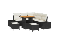 Maison Exclusive - Conjunto De Sofás De Jardín Con Cojín 8 Pcs Negro Poliratán
