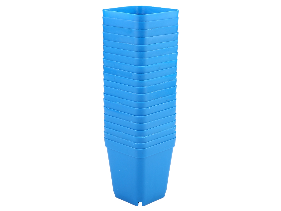 20 Macetas Pequeñas De Plástico Modernas Para Plantas Suculentas, Macetas Cuadradas Para Arbustos (azul)