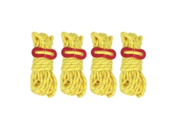 Cuerda reflectante de 4 mm, 4 unidades, color amarillo, para camping.