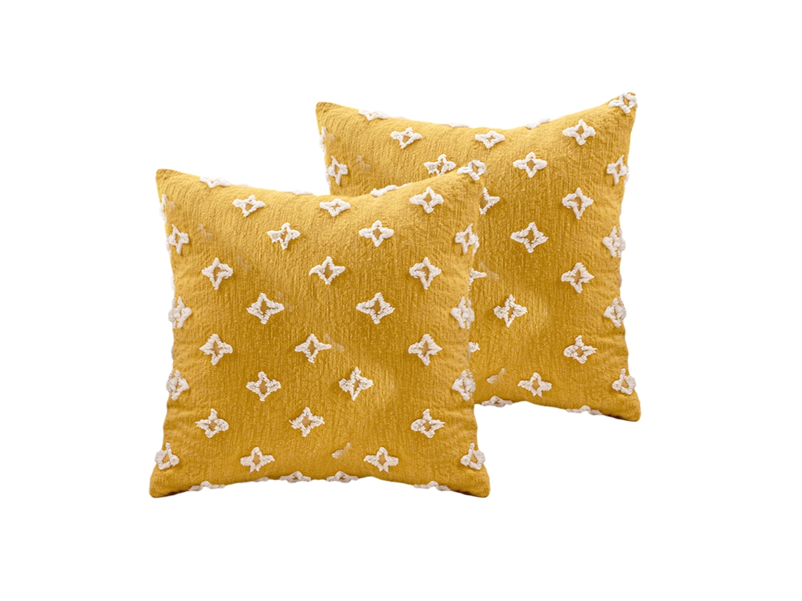 Juego De 2 Fundas De Cojín Con Estampado Jacquard Romboidal, 45 X 45 Cm