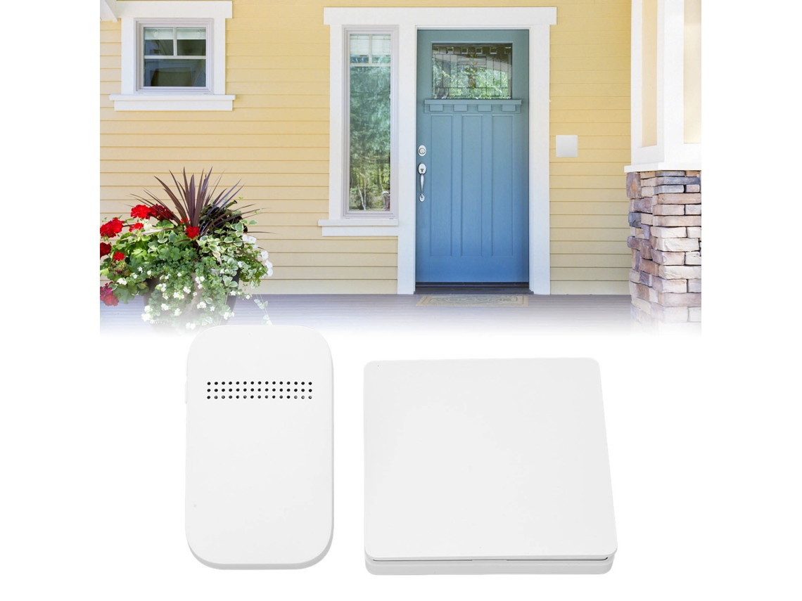 Timbre De Puerta Inalámbrico Autoalimentado 0.25w 433mhz Impermeable Para Hogares Apartamentos Negocios Clases