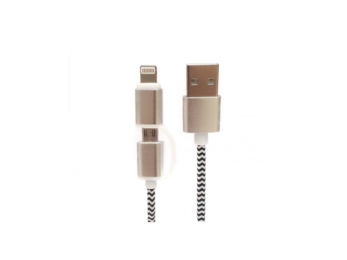 Cable USB TECH FUZZION Micro Lightning Blanco