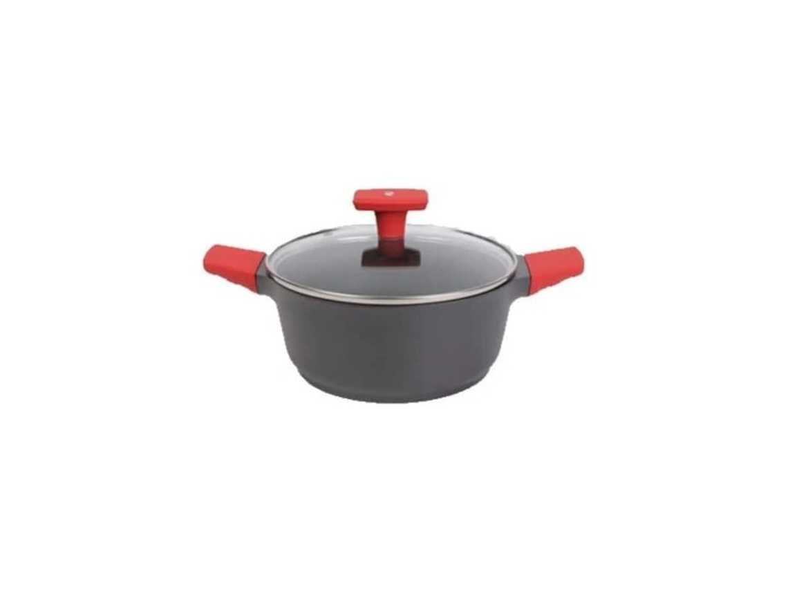 Cacerola Con Tapa De Cristal Templado 28 Cm Y Asas De Silicona. Apta Para Inducción Romo