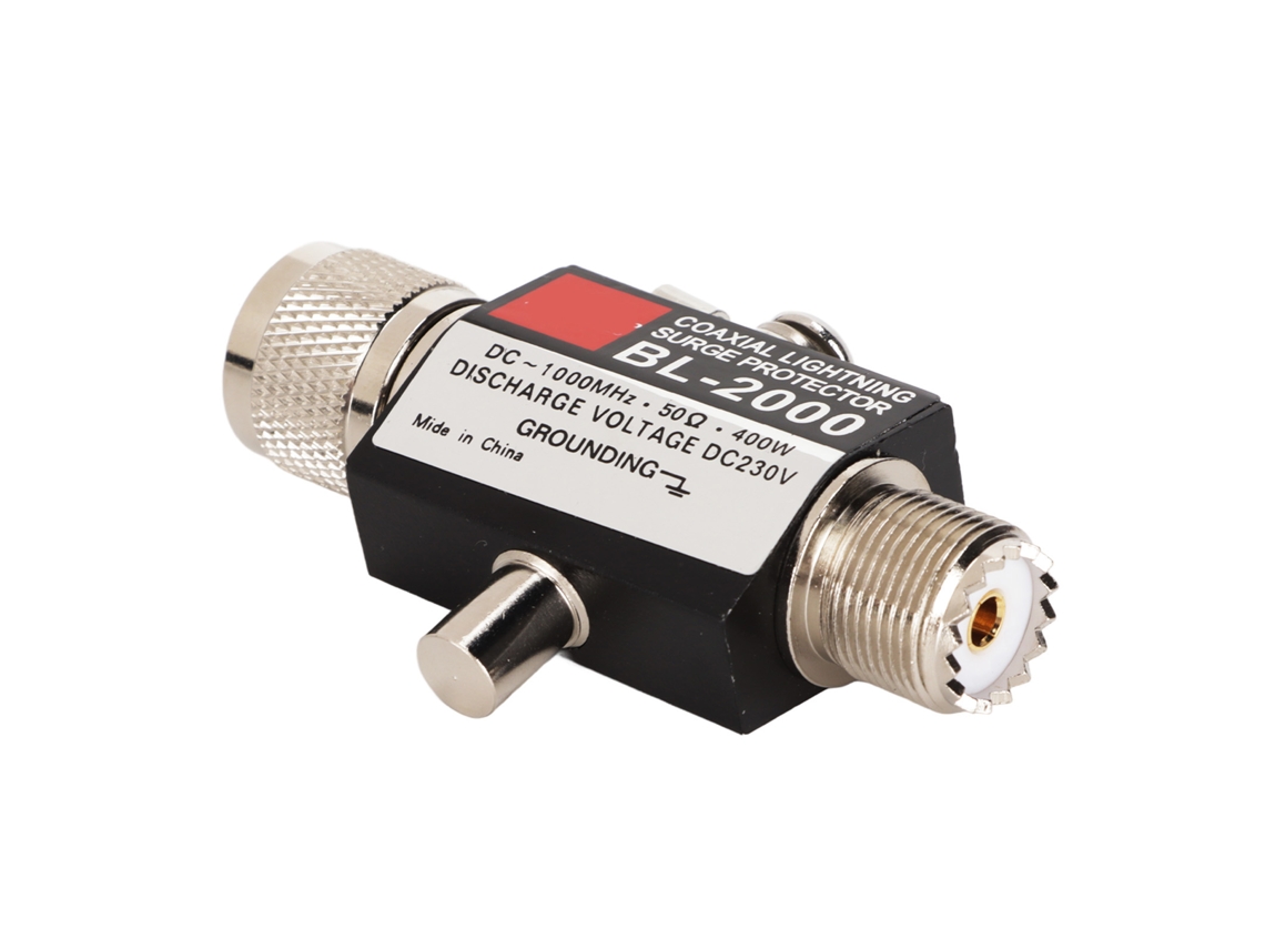 Pararrayos Coaxial Pl259 Hembra A Macho De 400 W Con Baja Pérdida Y Roe Para Antenas De Edificios
