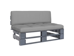Sofá de palets para jardín de pino impregnado gris, Dkd Home Decor