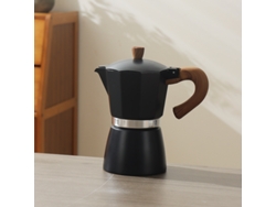 Cafetera italiana de aluminio de una sola válvula de 150 ml, color negro mate Eifson
