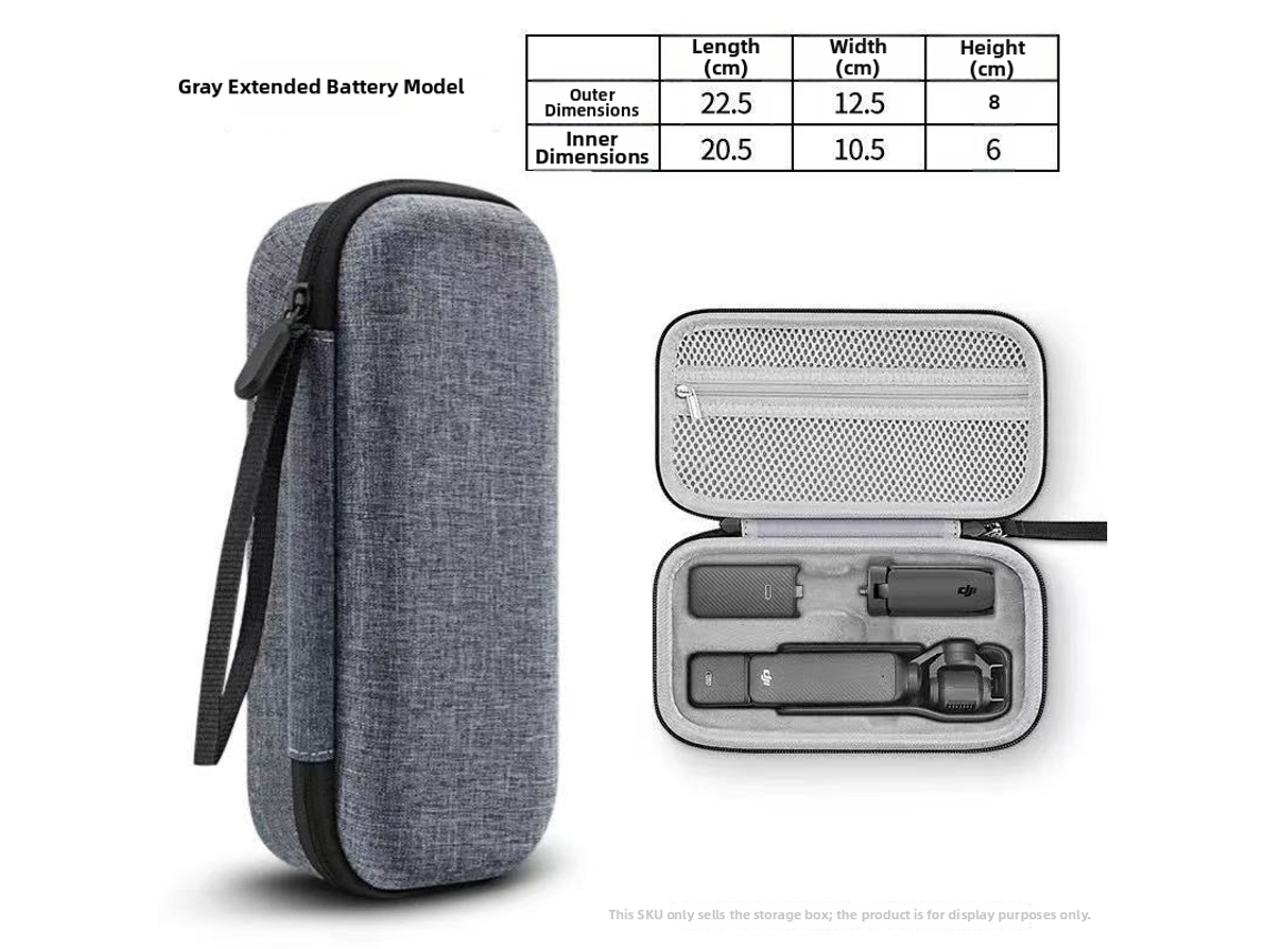 Bolsa Rígida de Eva À Prova de Choque para Dji Osmo Pocket3 HENTEN HOME Cinza