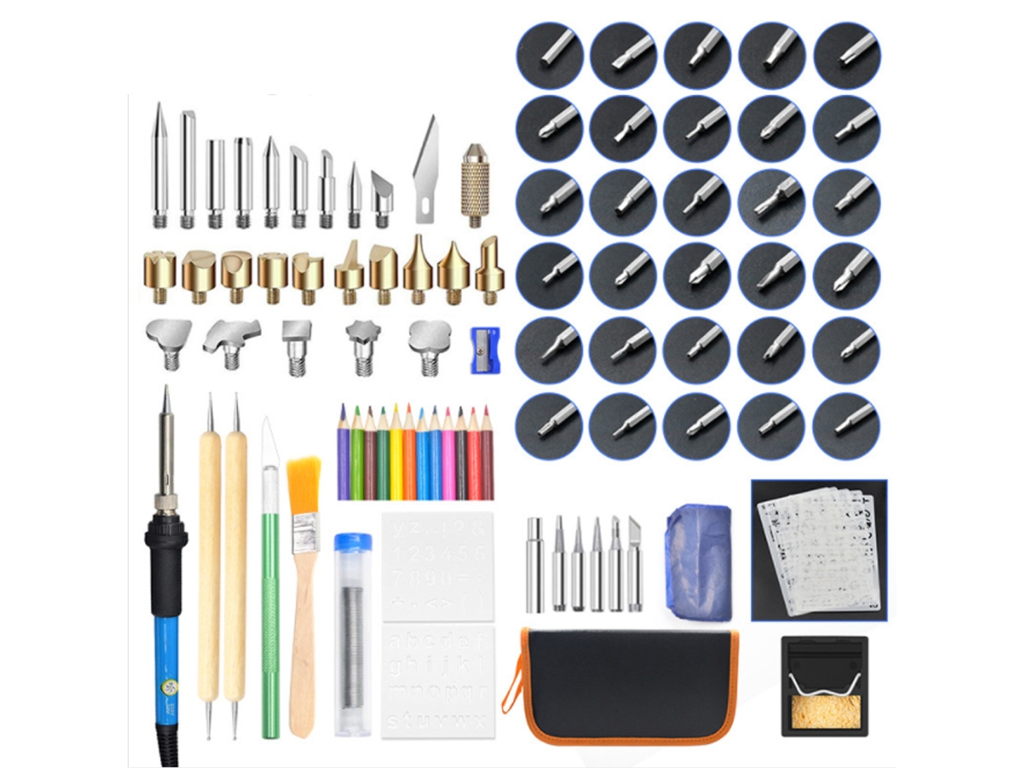 Kit Para Pirograbado Con Soldador Ajustable De 60 W Y 220 V Para Grabado Y Soldadura.