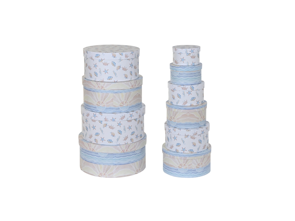 Set 10 Caja Carton Redonda Multicolor 37,5x37,5x18cm