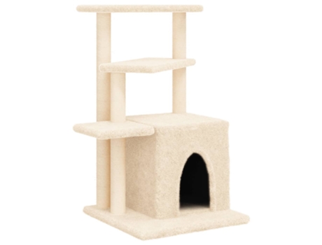 Rascador para gatos con postes de sisal color crema VIDAXL (83,5 cm)