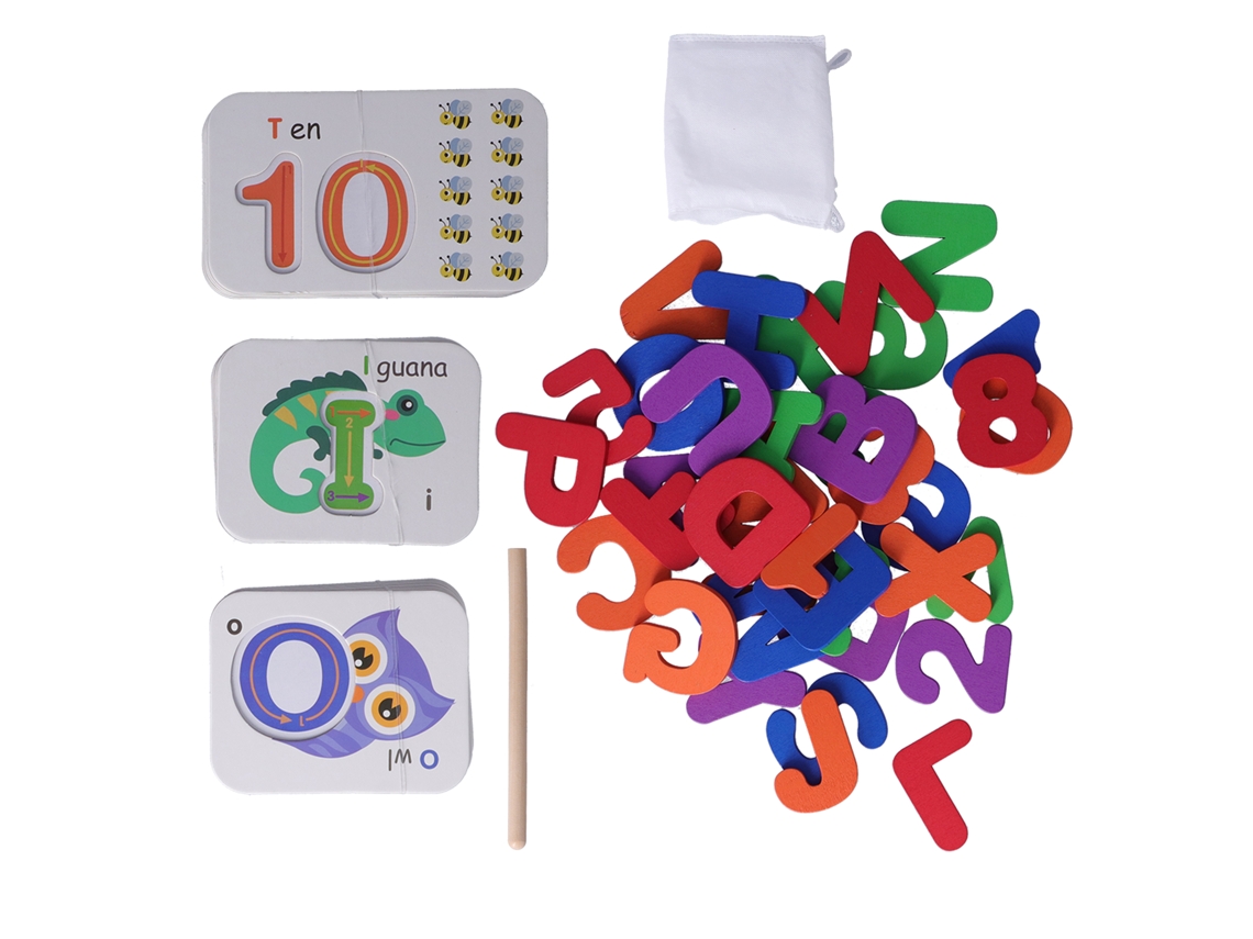 Juego de tarjetas didácticas de alfabeto y números 2026 para niños con bloques de madera y tablero de emparejamiento alfanumérico Ohye.