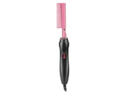 Plancha de pelo con peine calefactable, portátil, eléctrica, color rosa, Chennnls