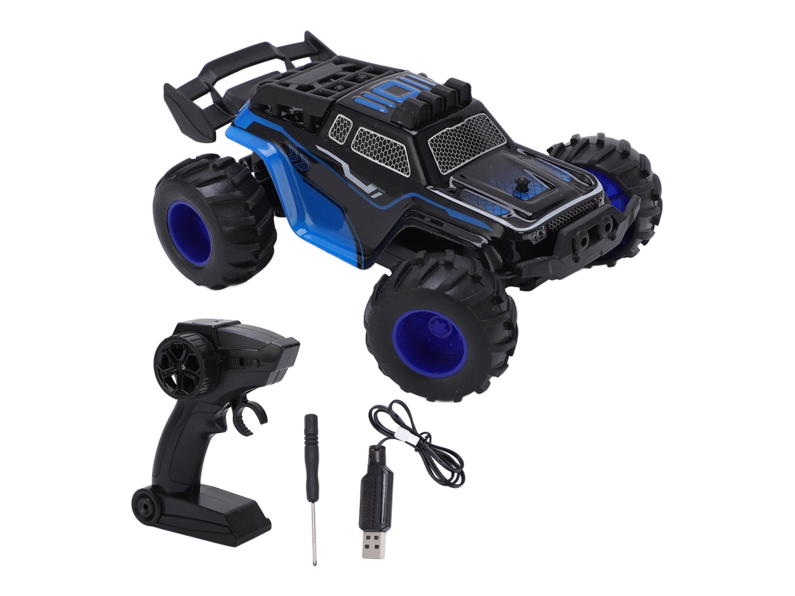 Coche Teledirigido A Escala 1:24, Todoterreno 2.4g, Alta Velocidad 18 Km/h, Juguete Electrónico Para Niños, Azul.