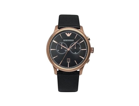 Reloj Emporio Armani Mod. Clásico Chrono Vintage Negro Oro Rosa ARMANI JEANS