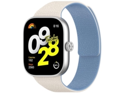 Bracelete Para Xiaomi Band 9 Pro / 8 Pro - Silicone Macio Magnético - Textura De Lichia - Plugue De Metal Branco E Azul Neblina